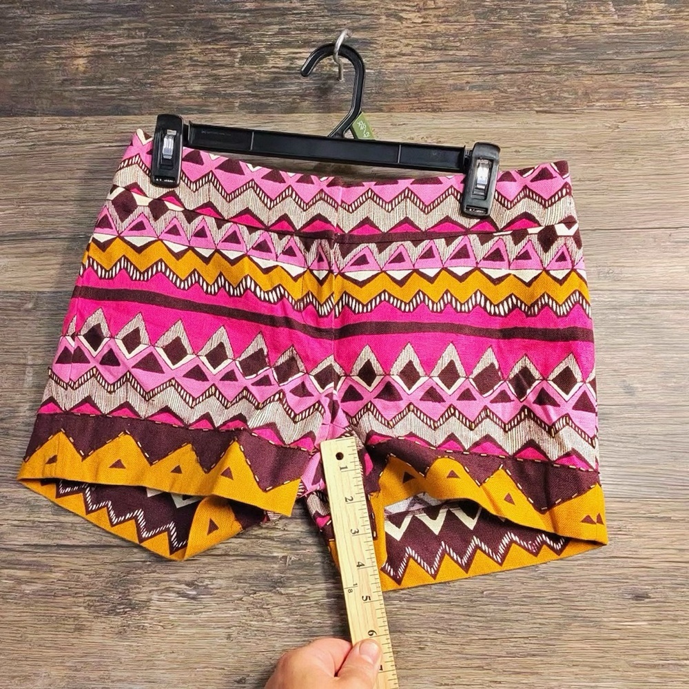LOFT Pink and Orange Geometric High Waist Shorts - Picture 5 of 7